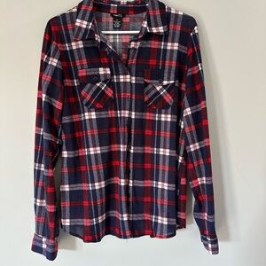 Rue21 Red and Blue Plaid Button Down Shirt